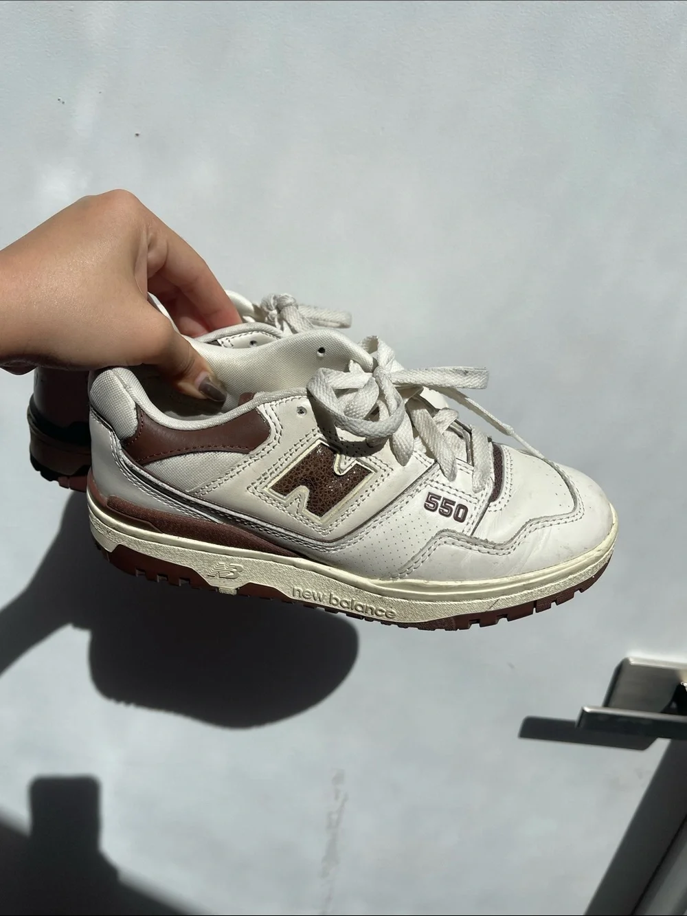 Aime Leon Dore White and Brown 550 Low-Top Sneakers